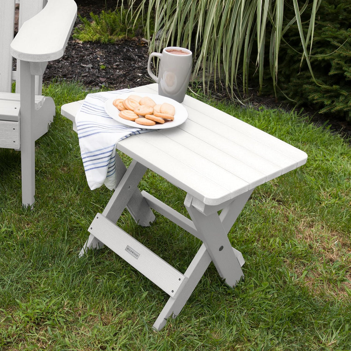 highwood Folding Adirondack Side Table, White