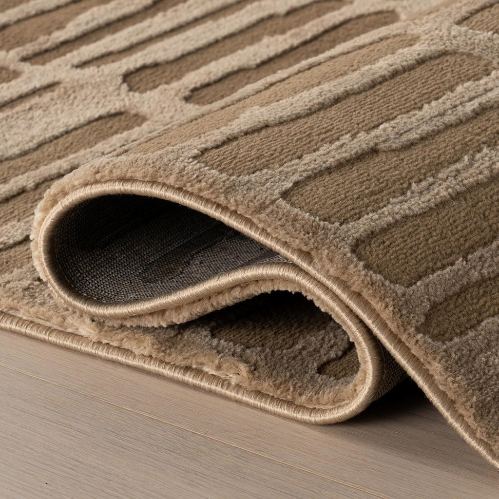 nuLOOM Kailani Sand Abstract Washable Area Rug, 9' x 12'