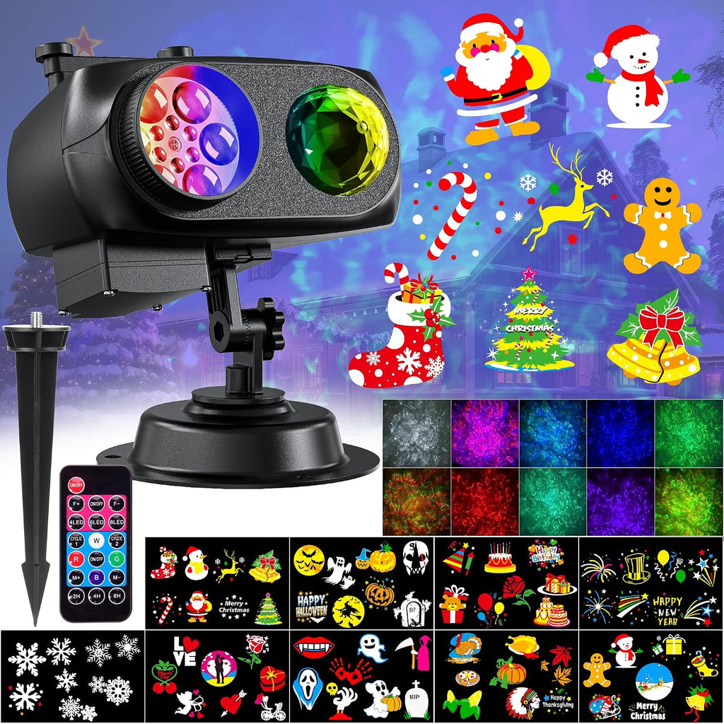 Nazuwke Halloween Christmas Projector Lights Outdoor, Holiday Projection
