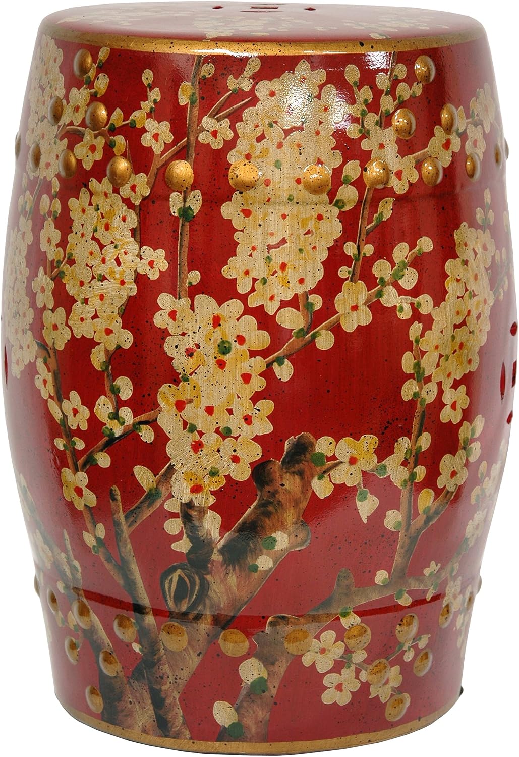 Red Lantern Sakura Blossom Garden Stool