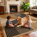 Washable 5x7 Modern Rainbow Easy Jute Indoor Outdoor Rug for Living Room