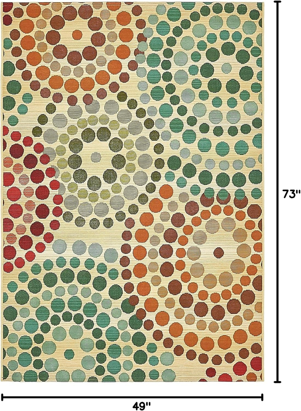 Unique Loom Outdoor Modern Collection Area Rug - Spark (4' 1" x 6' 1" Rectangle, Beige/ Burgundy)