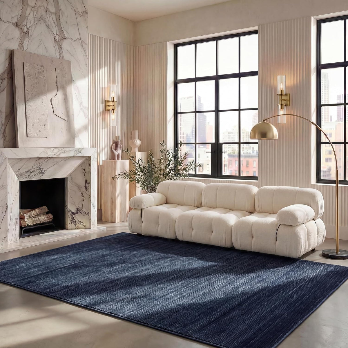 SAFAVIEH Vision Area Rug 6x9, Modern Tonal Navy VSN606N