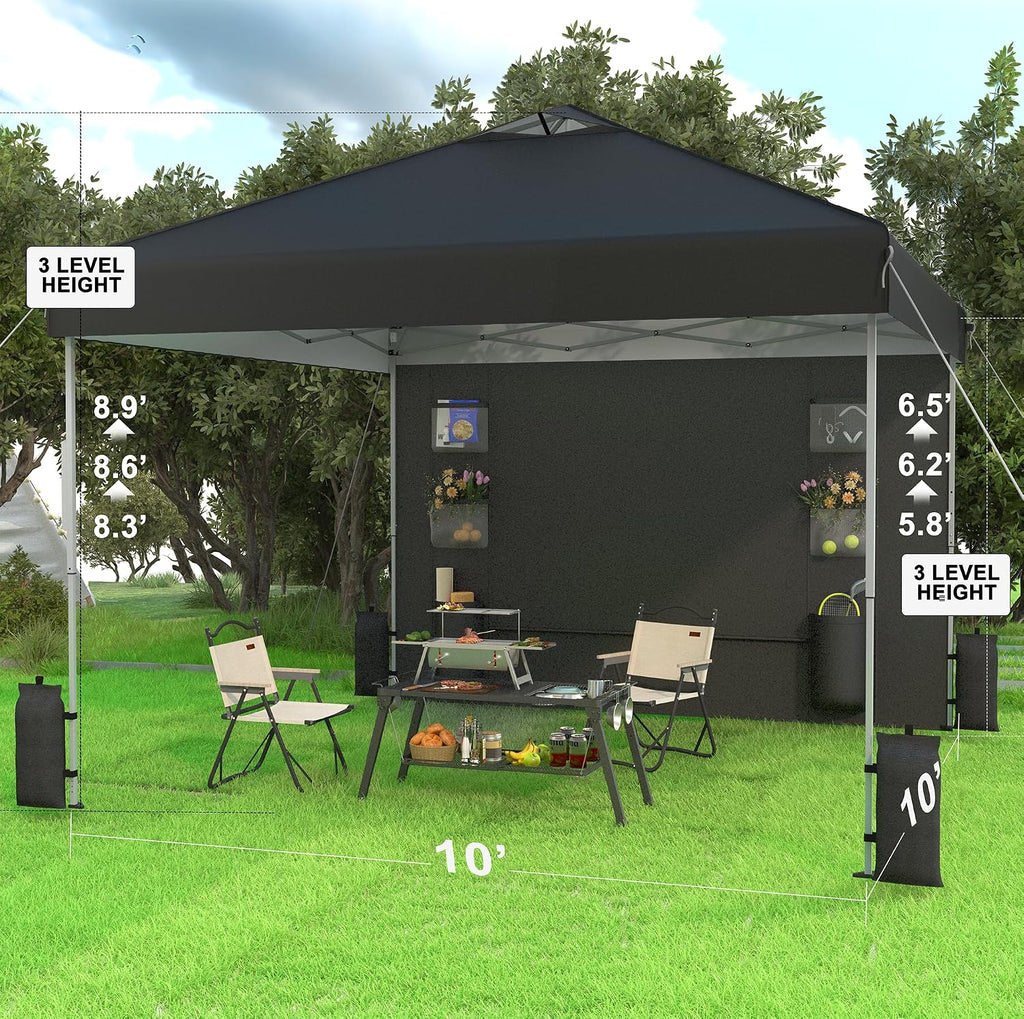 SANWAY 10x10 Pop Up Canopy Tent with Sidewall, Vendor Booth Shelter