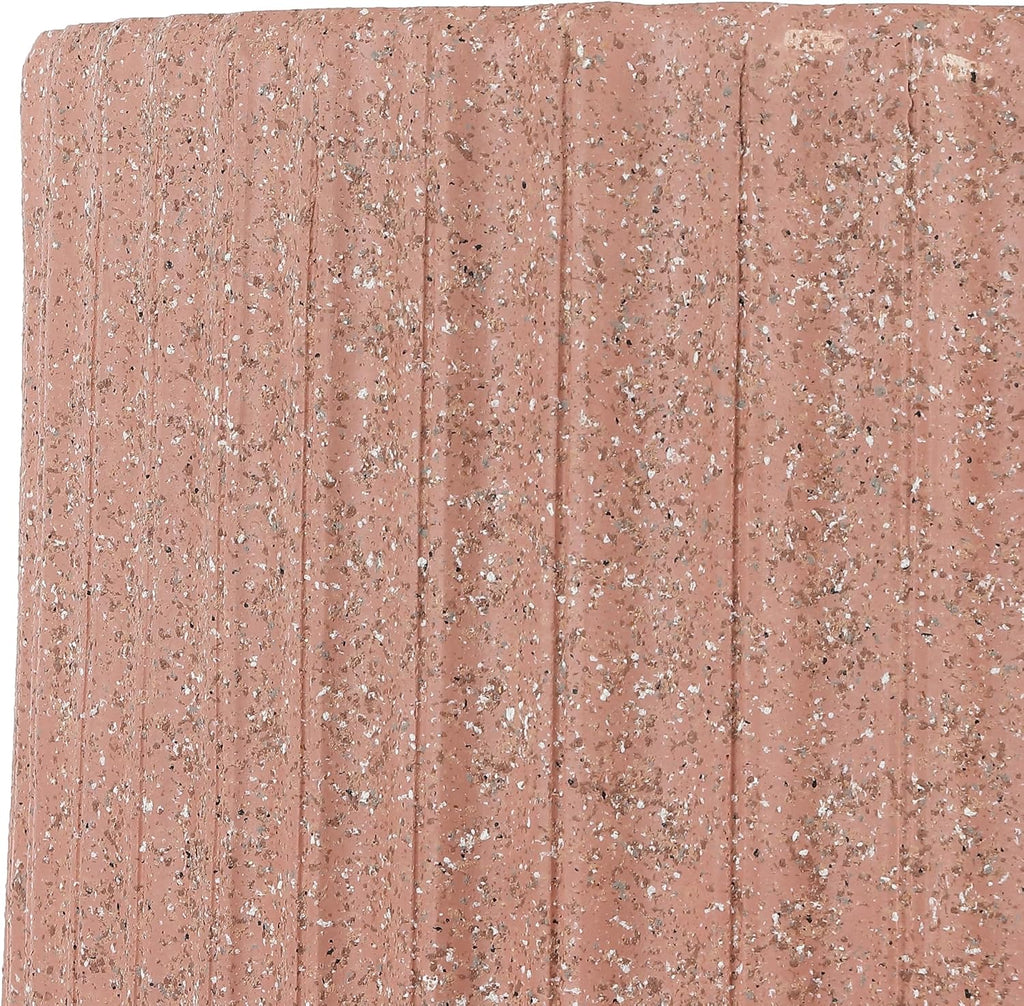 JONATHAN Y Louisa Outdoor Accent Table 19" Fluted Polyresin, Pink Terrazzo