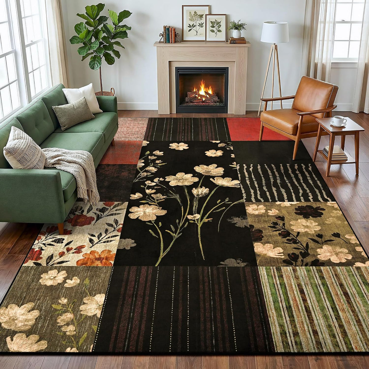 6'x9' Colorful Patchwork Geometric Area Rug