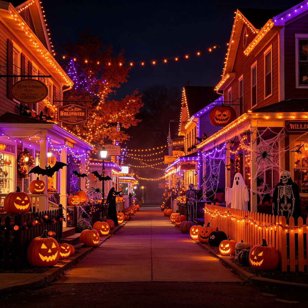 Toodour Halloween Lights RGB String Light, 131ft 350LED Orange Purple Light