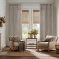 Taupe Pleated Linen Light Filtering Curtains 102 Inches Long 50 Inch Wide