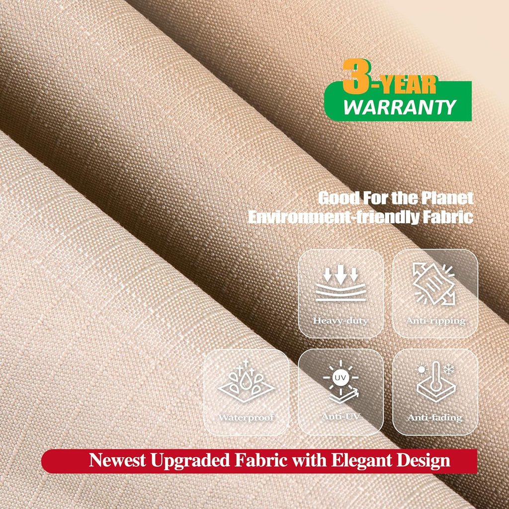 F&J Outdoors Patio Chair Covers, Beige, 33" W x 34" D x 32" H, 1 pc