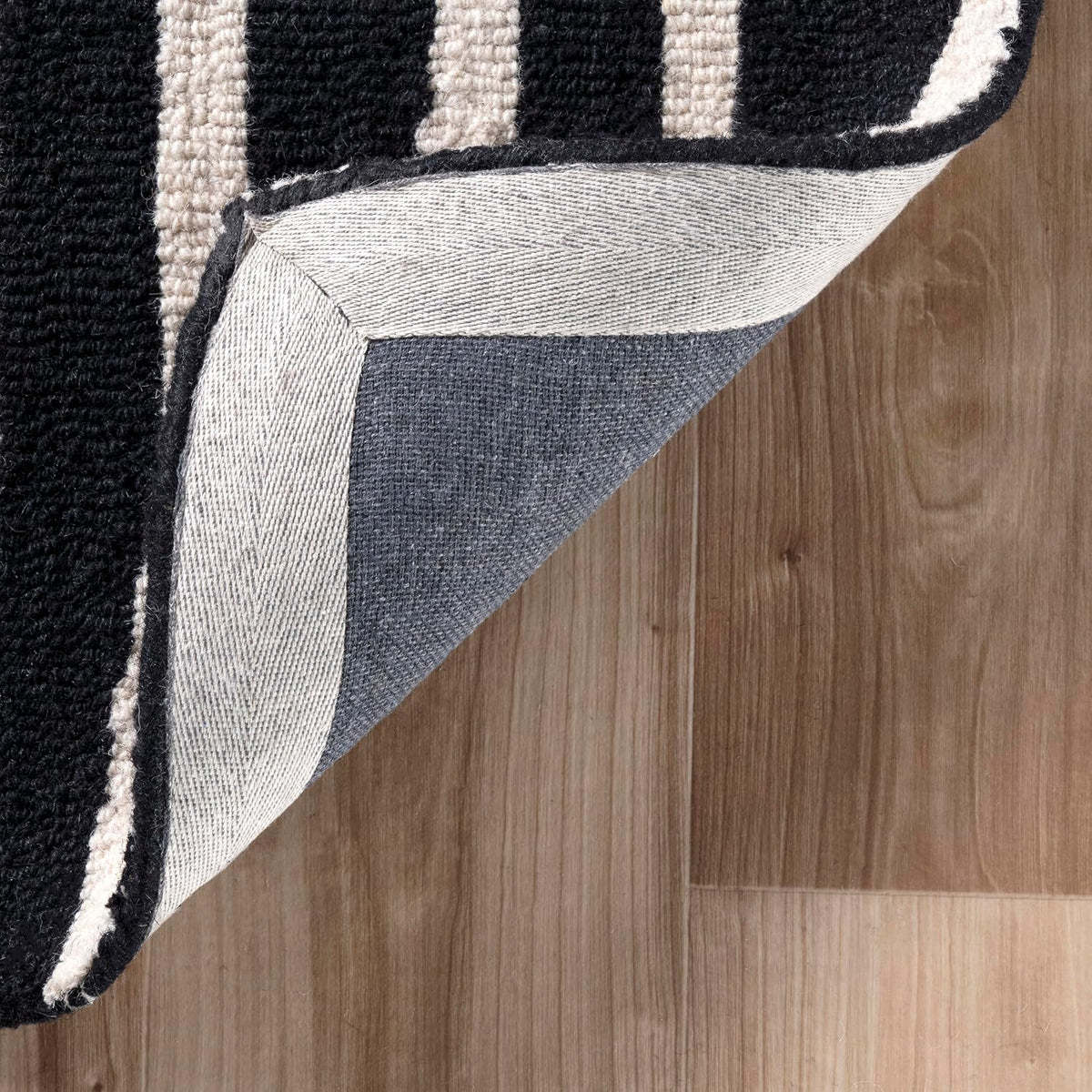 nuLOOM Lemuel Black Geometric Hand Tufted Wool Area Rug, 10' x 13'