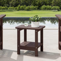WestinTrends Aruba 2-Tier Outdoor HDPE Modern Adirondack Square Patio Side Table, Dark Brown