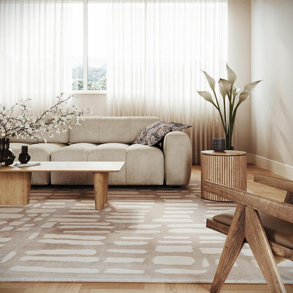 nuLOOM Belen Cream/Grey Geometric Washable Area Rug, 12' x 15'