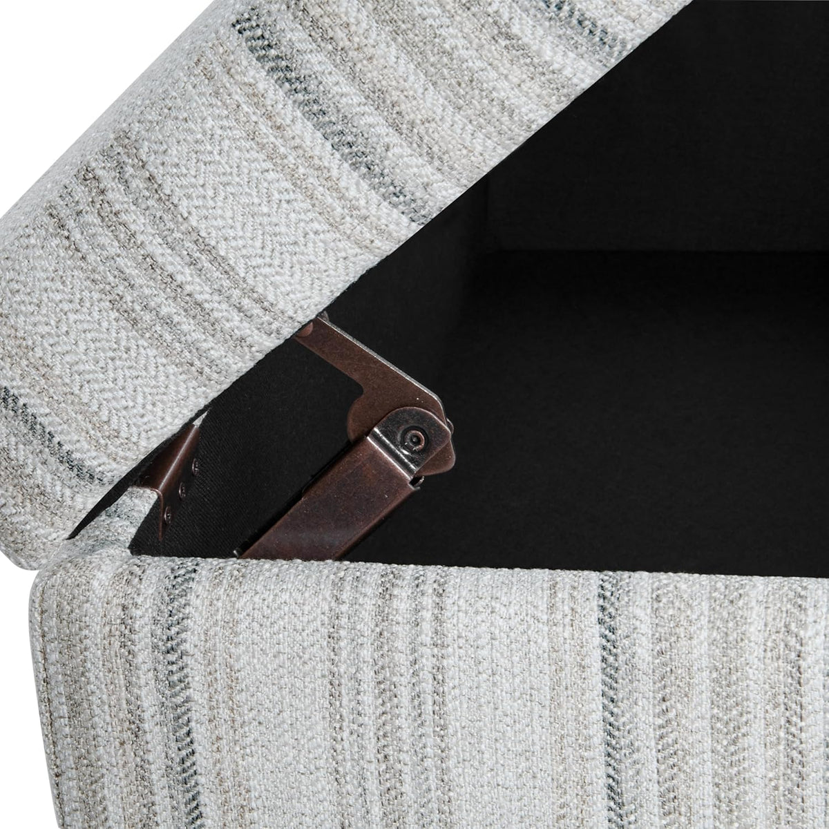 HomePop Malmo 36" Storage Bench - Gray Striped Pattern
