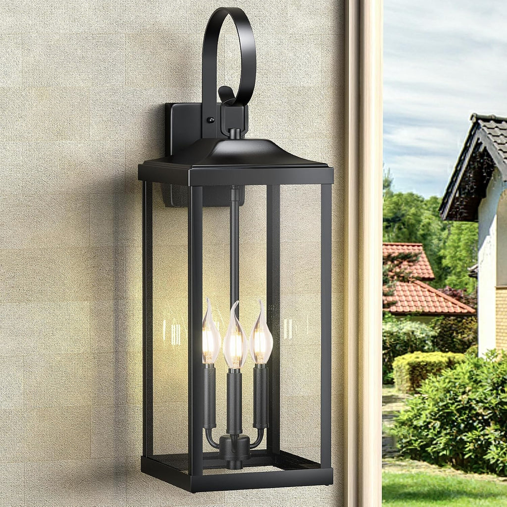 24" Extra Large Outdoor Wall Lights, Waterproof Outdoor Wall Sconce 3-Light