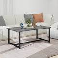 35.4" Rectangular Coffee Table for Living Room, Modern Industrial Style Coffee Table Center Table with Metal Frame for Small Space, Apartment, Office, Easy Assembly, Grey