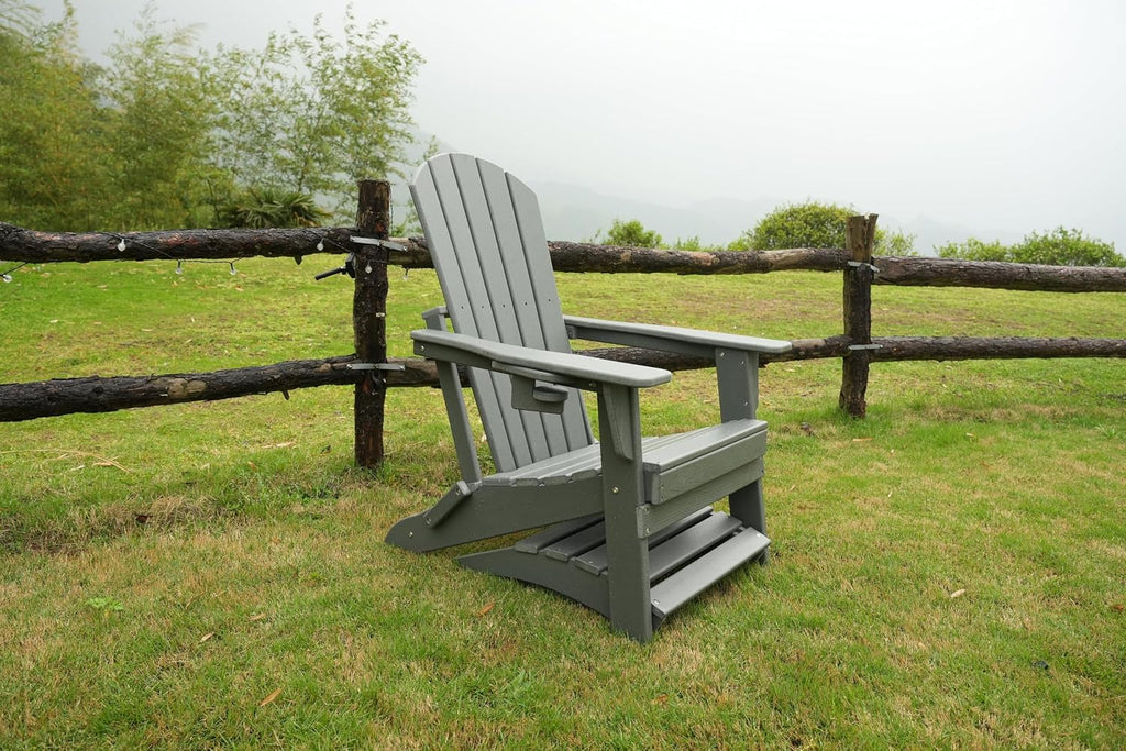 nevilywood folding adirondack footstool, adirondack footrest, teak showing dimensions