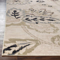 Superior Indoor Large Area Rug, Modern Floral Decor, 12'x18', Cream