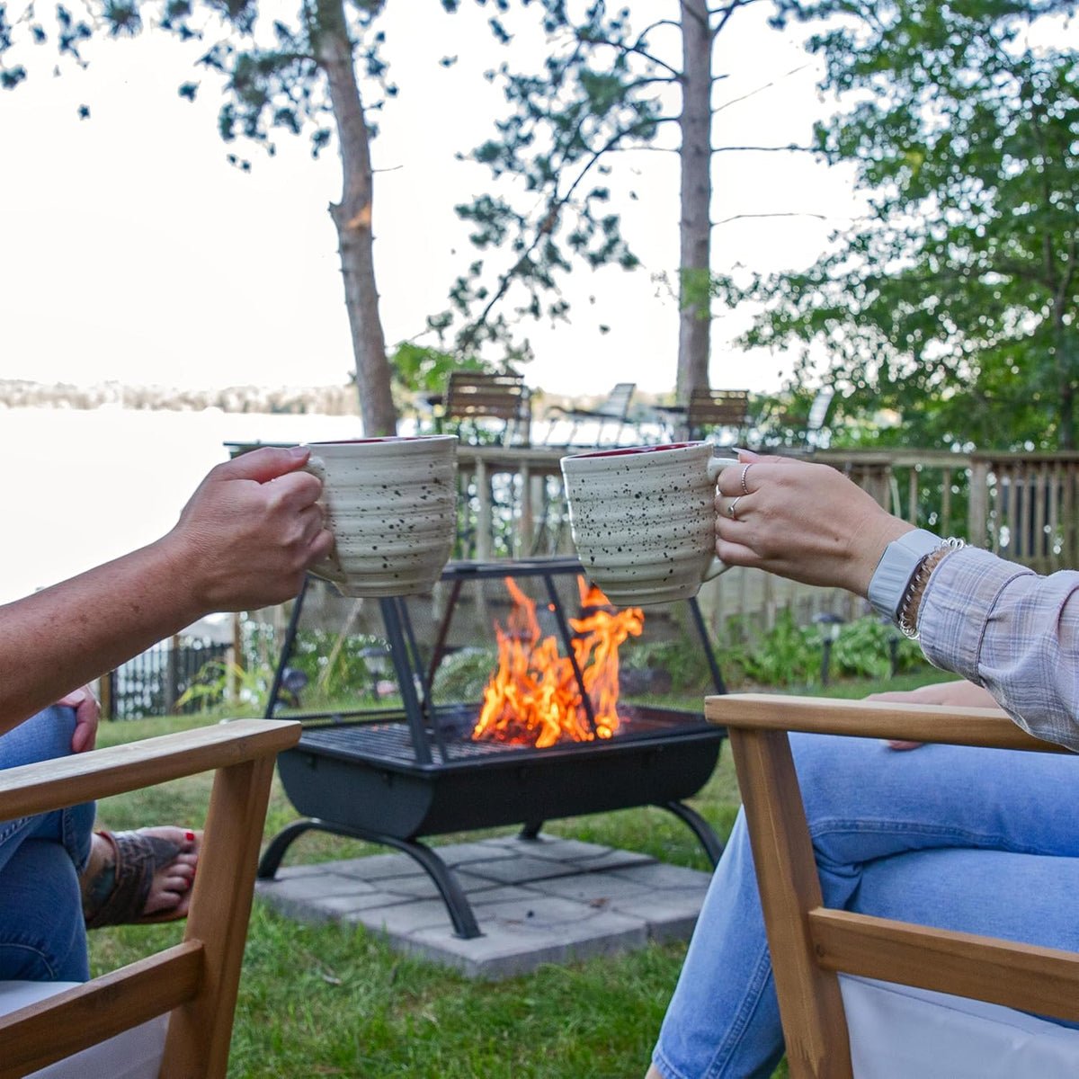 Sunnydaze Northland Rectangle Fire Pit with Grill, Heavy Duty Steel, 36"