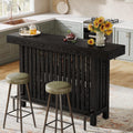 Tribesigns 63" Large Bar Table, Black Counter Height Table with Footrest