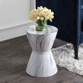 JONATHAN Y African Drum Ceramic Garden Stool 17.25", White Marble Finish