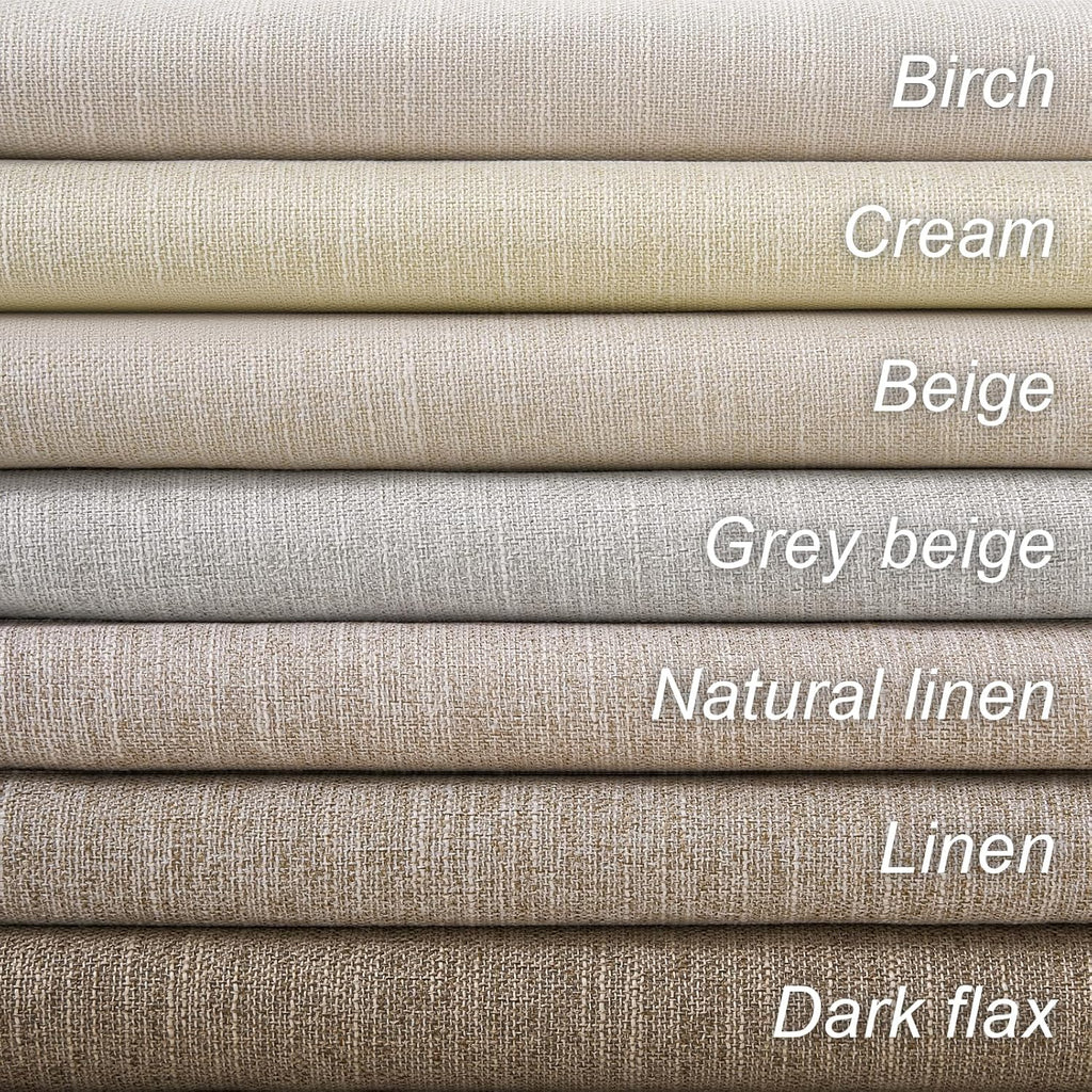 Topfinel 105 Inches Long Custom Black Out Faux Thick Linen Drapery Two Panels, Cream White Back Tab Rod Pocket Rustic Ivory Curtains, Pleated Curtains, Outdoor Patio Curtains Winter Christmas Decor