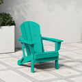WestinTrends Malibu Outdoor HDPE Folding Adirondack Chair, Pacific Blue
