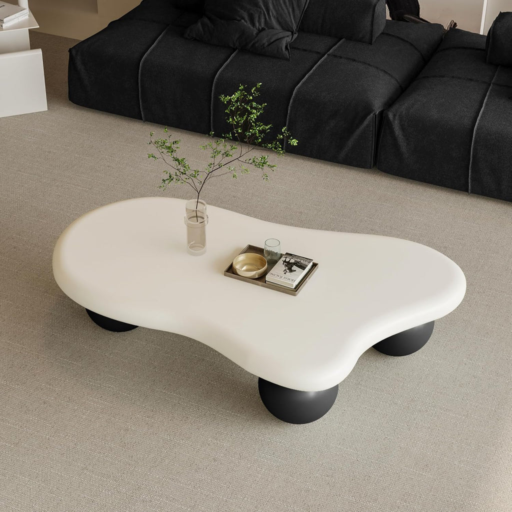 40" Modern Coffee Table Cloud Shape Low Center Table Cute Irregular