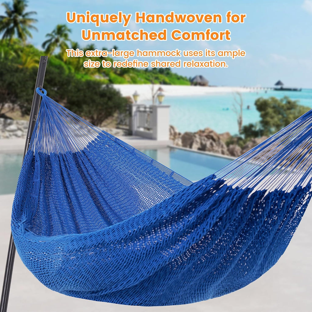 Lazy Daze XL Handwoven Mayan Hammock, 10.5FT Double Camping Hammocks