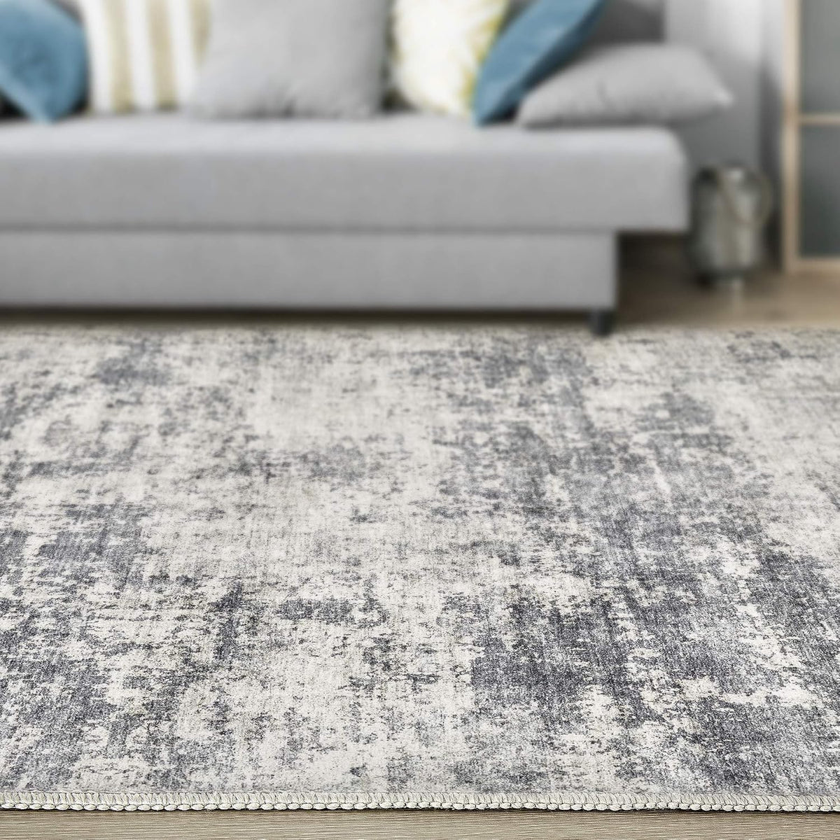 Washable 9x12 Area Rugs for Living Room: Abstract Modern Home Decor Rug