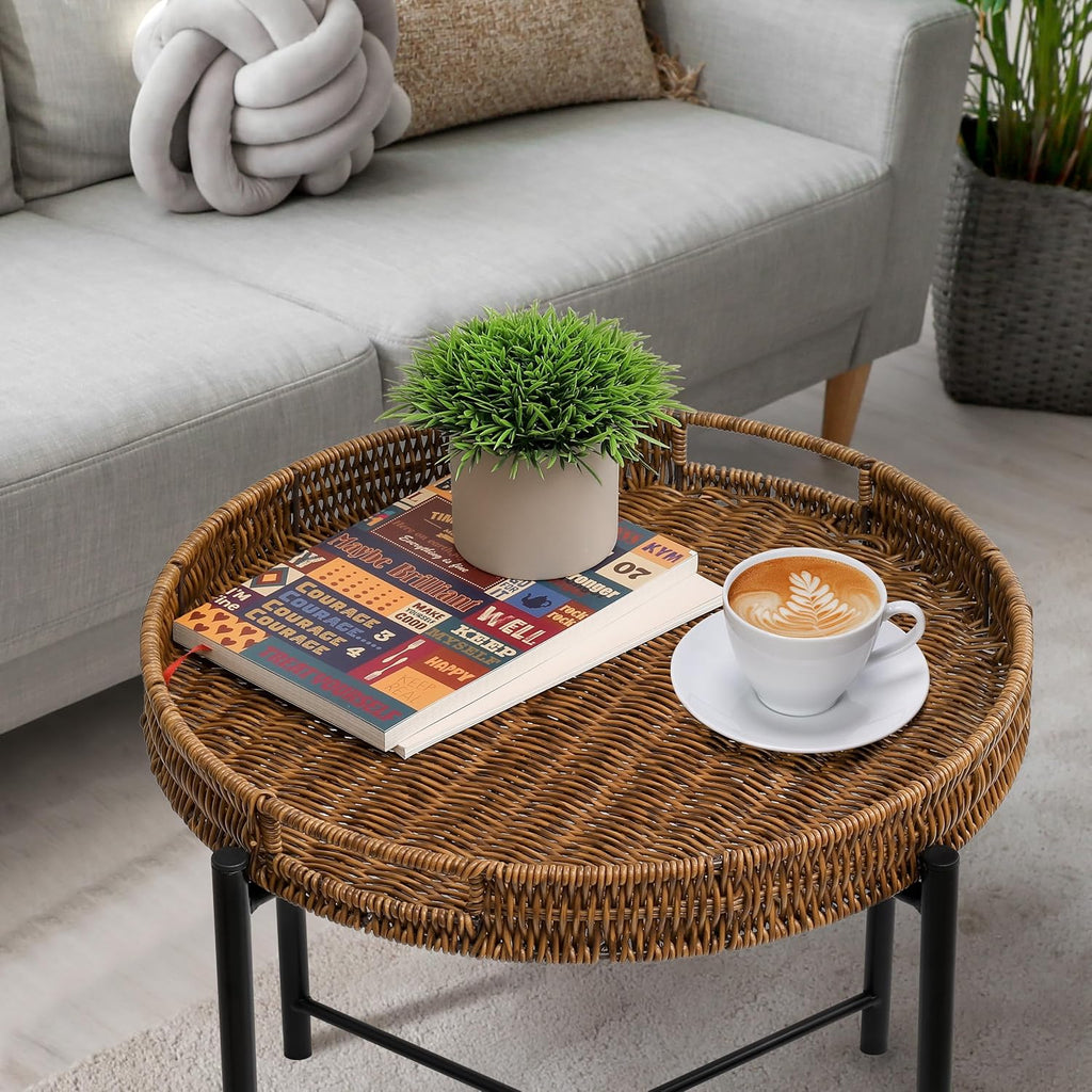 dingtai small wicker round end table, 16.5 in, package contents