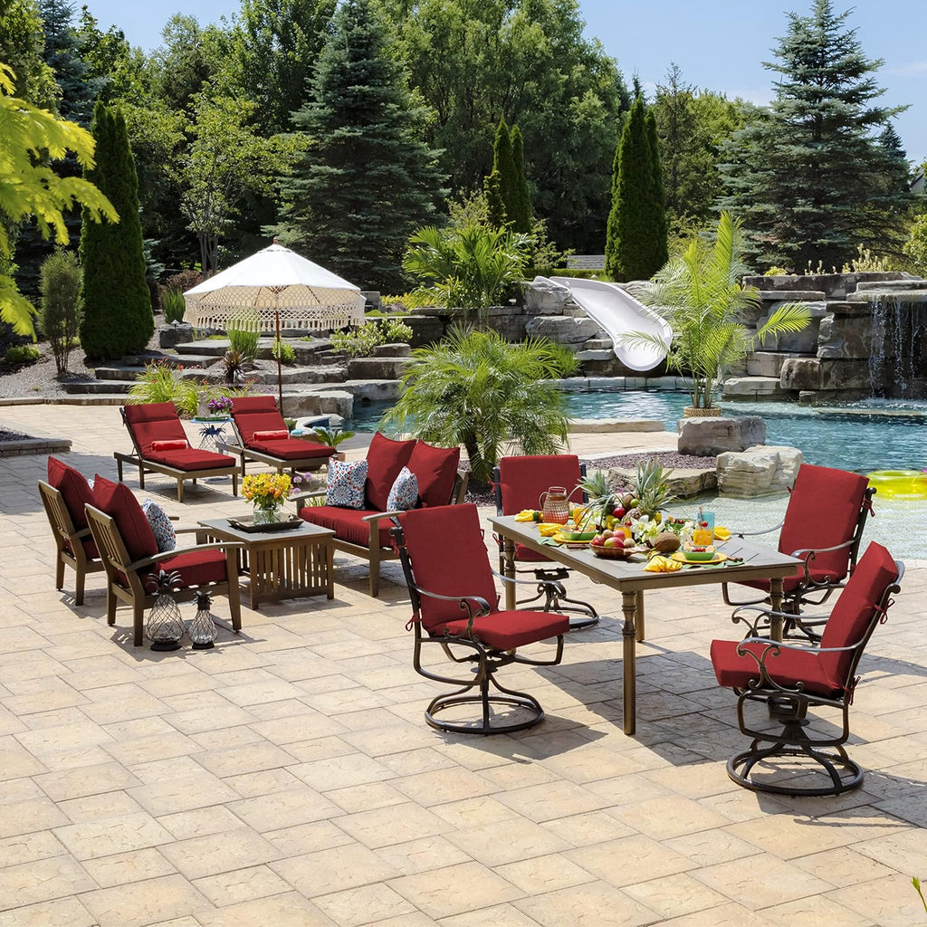 Arden Outdoor Deep Seat Cushion Set, 4-Pack, 22x24, Ruby Red