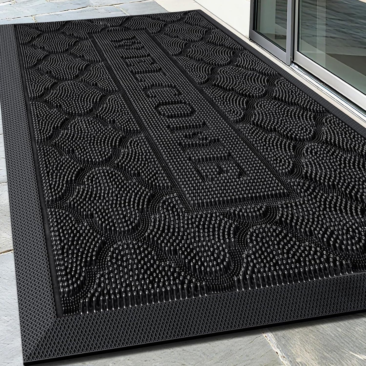 FRAMICS Front Door Mat Outside Entrance, Rubber Door Mats Welcome 24"x36"
