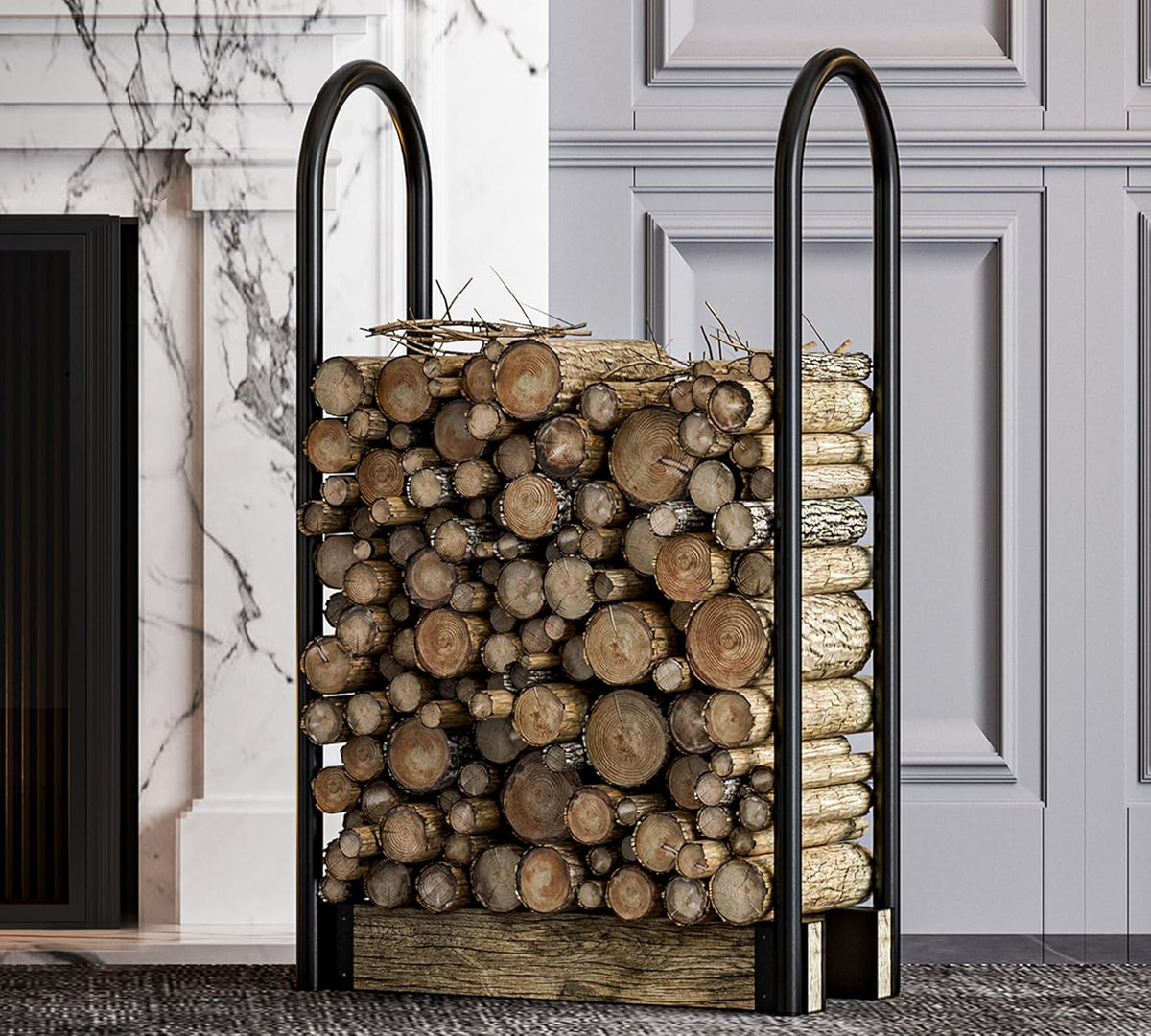 Fire Beauty Adjustable Firewood Rack, Indoor Outdoor Log Holder(Adjustable)