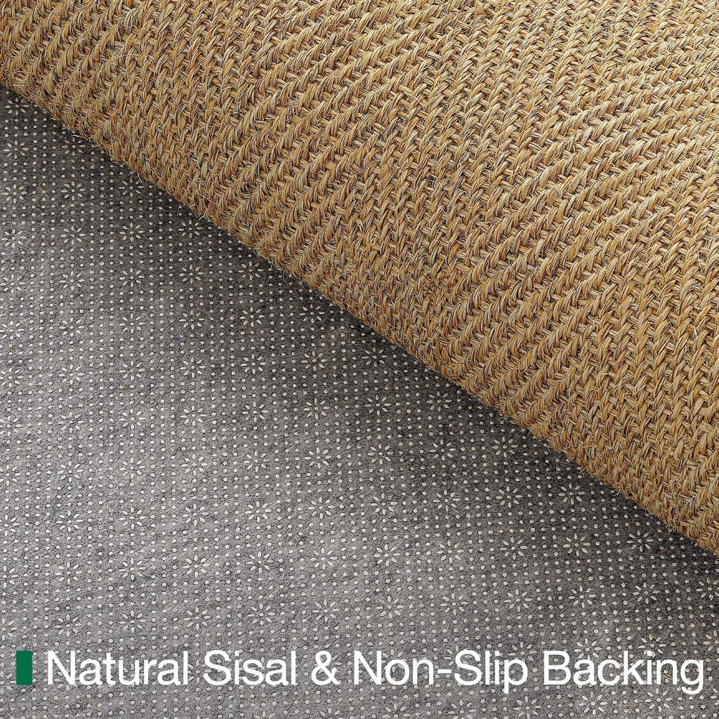 LUMI Indoor Door Mat 20"x32", Non-Slip Handwoven Sisal Rug, Herringbone