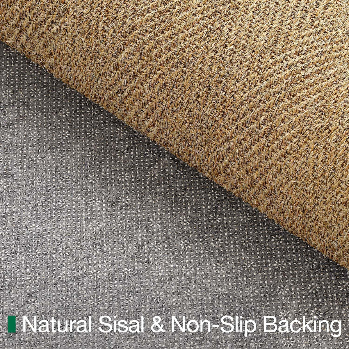 LUMI Indoor Door Mat 20"x32", Non-Slip Handwoven Sisal Rug, Herringbone