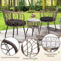 Kromax 3-Piece Patio Modern Bistro Set, Natural/Black