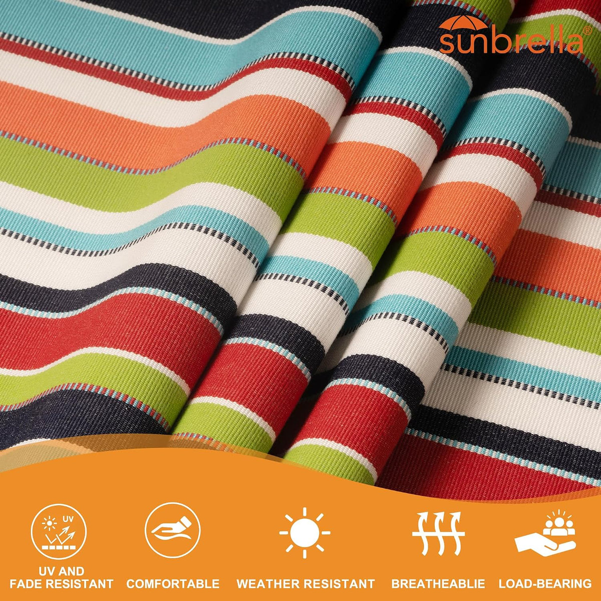 Lazy Daze 12 FT Sunbrella Fabric Hammock, Non-Fading Double Outdoor Hammock
