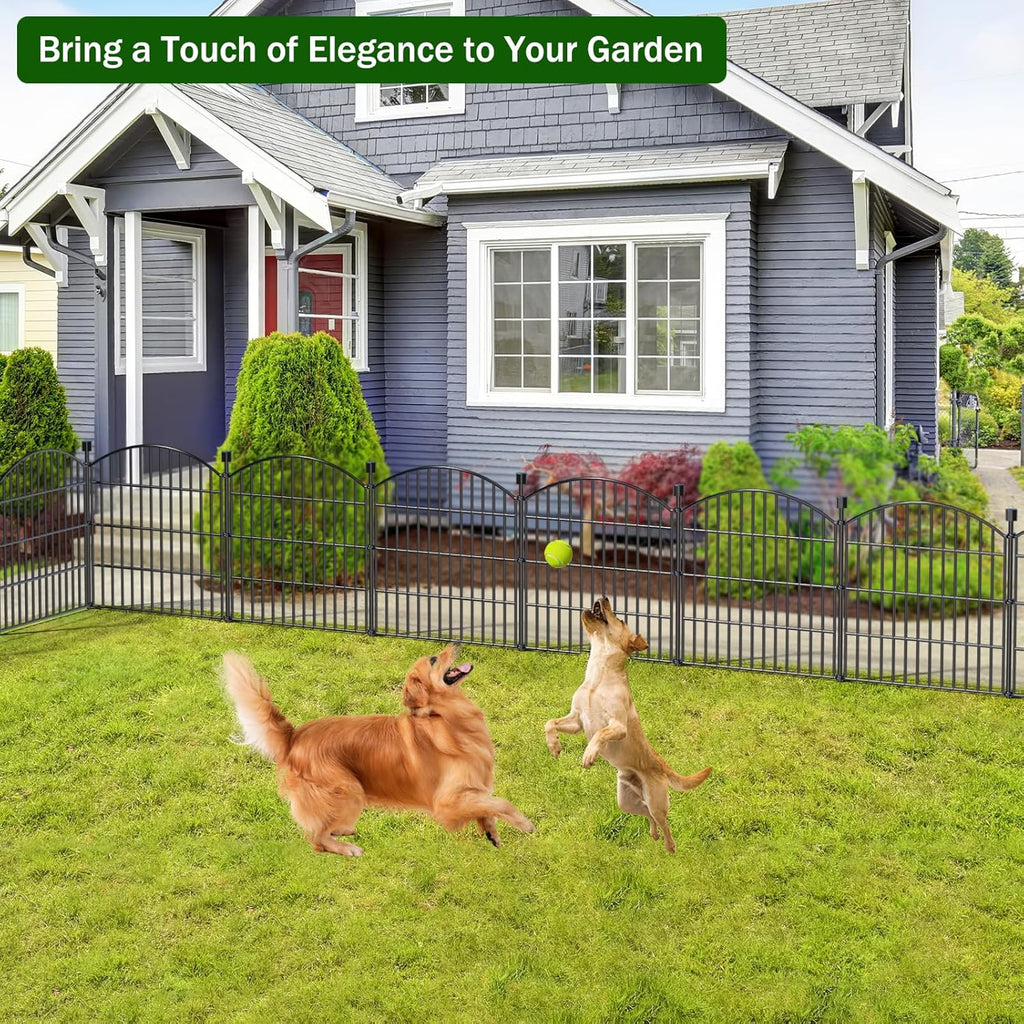 10 Panel No Dig Decorative Garden Fence 24" H x 20'L Outdoor Dog Barrier