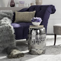 Safavieh Lantana Glazed Ceramic Decorative Garden Stool, Silver