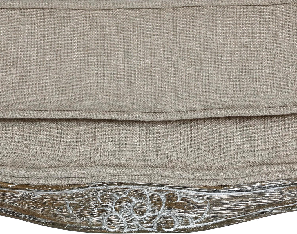 Lexicon French Country Wood Accent Chair, Carved Frame, Neutral