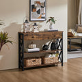 Yaheetech Console Table with Drawer, Rustic Entry Table with 3 Tier Storage