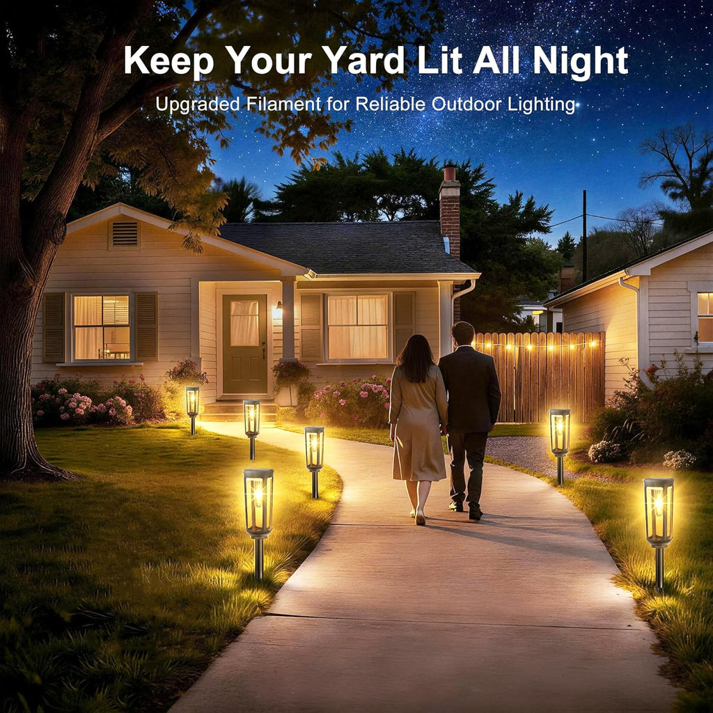 JEJOT Solar Pathway Lights Outdoor Waterproof, 8 Pack Solar Walkway Lights