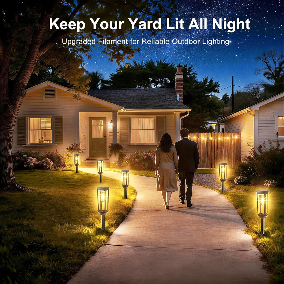 JEJOT Solar Pathway Lights Outdoor Waterproof, 8 Pack Solar Walkway Lights