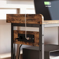 IRONCK Console Table with Power Outlet, One Piece Top, Sofa Table 55"