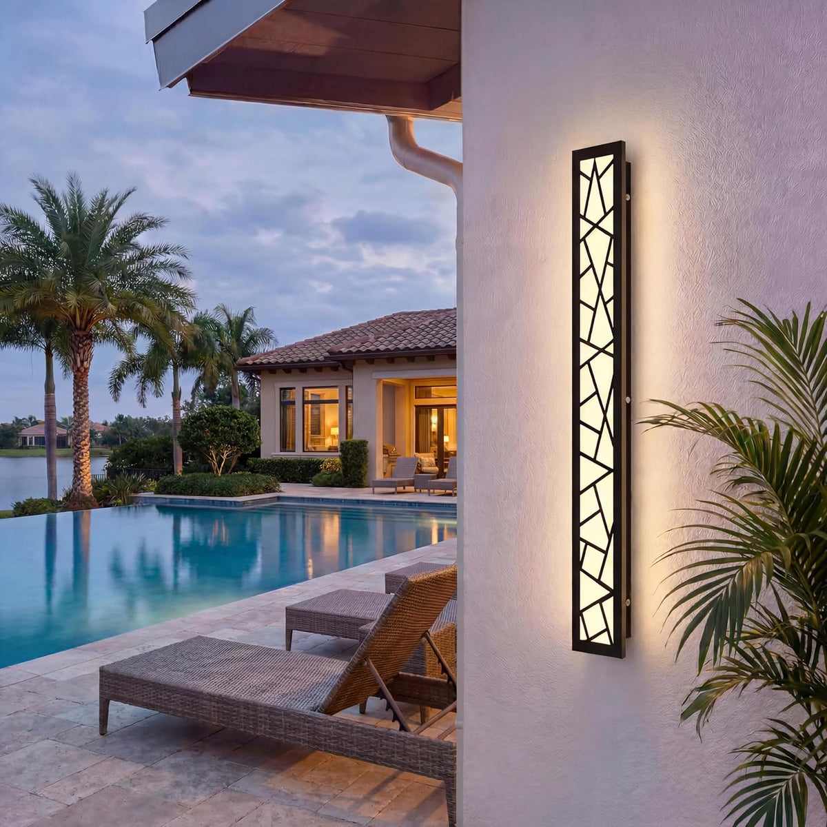 Outdoor Wall Lights 31.5inch Modern Outdoor Wall Sconce LED Long Wall Sconces Black Front Porch Light Waterproof Led Wall Light IP67 3000K Exterior Lighting Fixtures