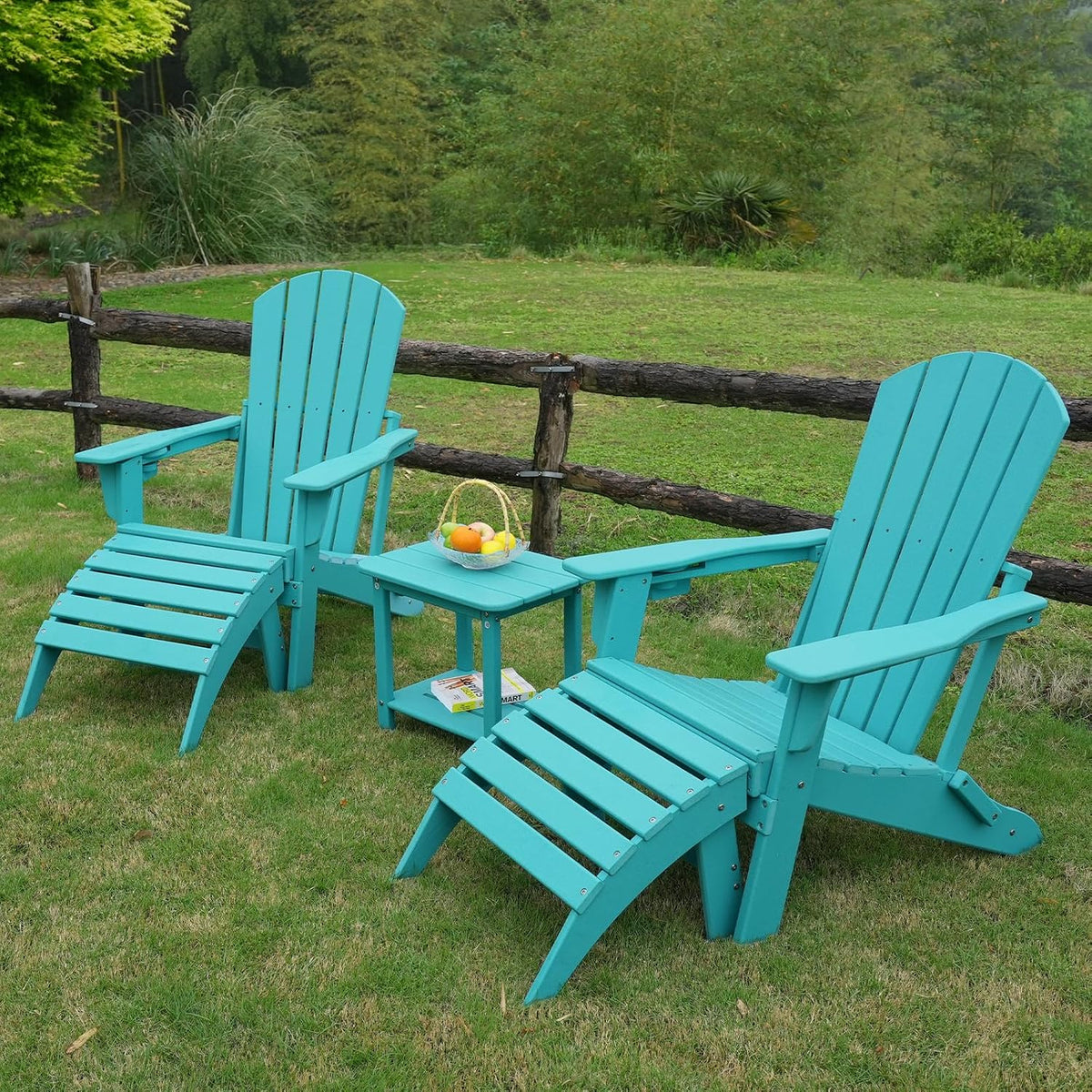 nevilywood hdpe folding ottoman, adirondack chair footrest, coffee shown in use