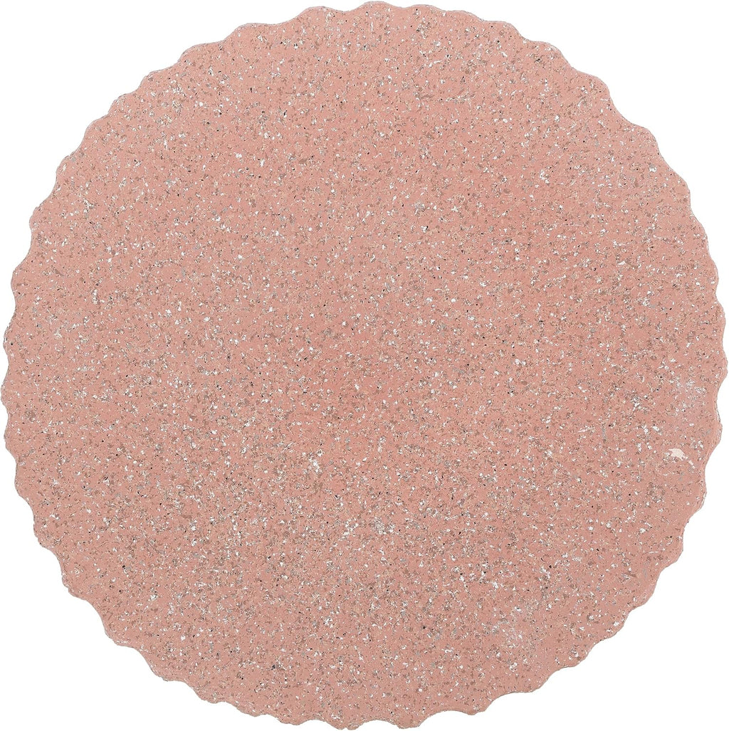 JONATHAN Y Louisa Outdoor Accent Table 19" Fluted Polyresin, Pink Terrazzo