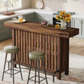 Tribesigns 63" Large Bar Table, 2-Tier Counter Height Table with Footrest
