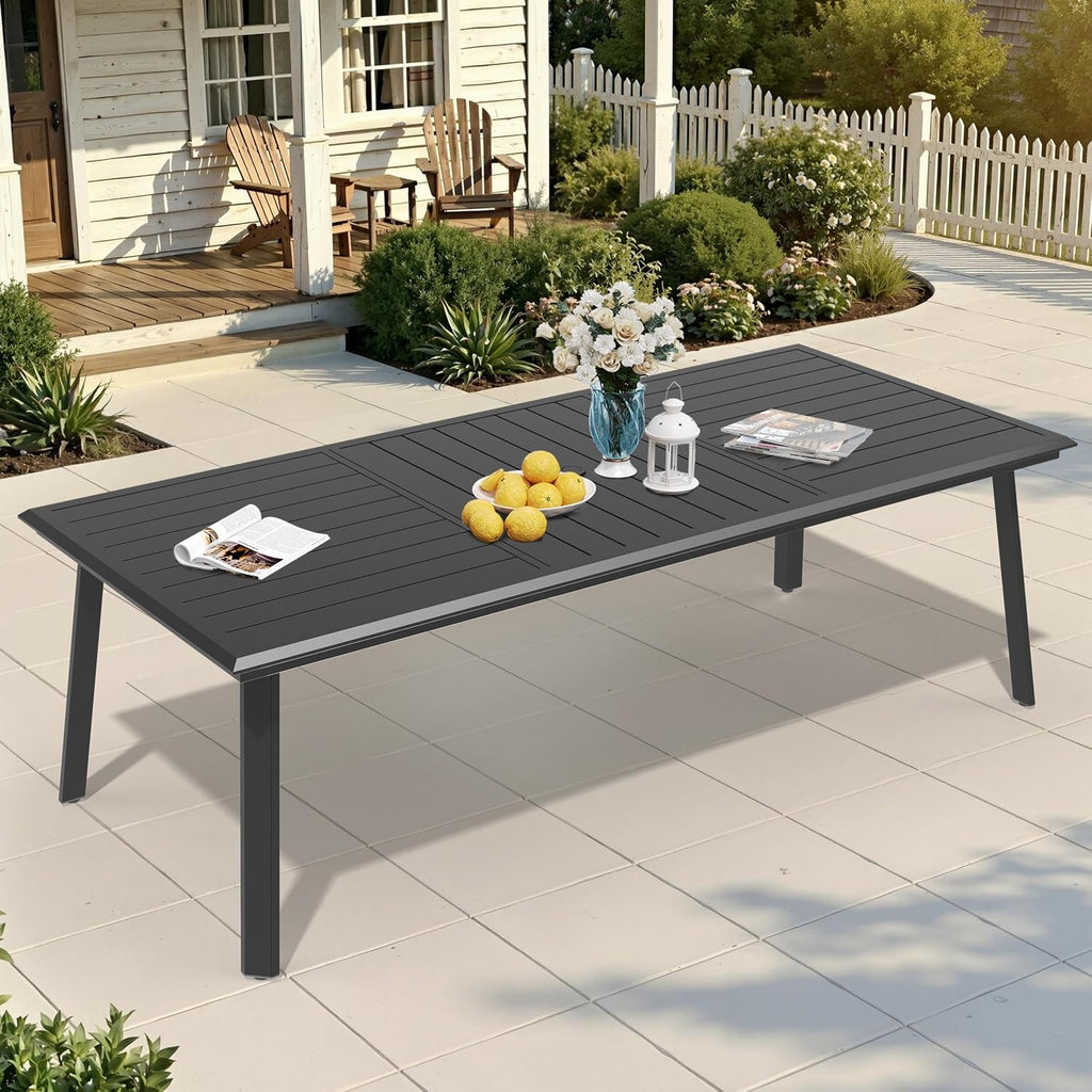Pellebant Aluminum Outdoor Dining Table for 8-10 Person