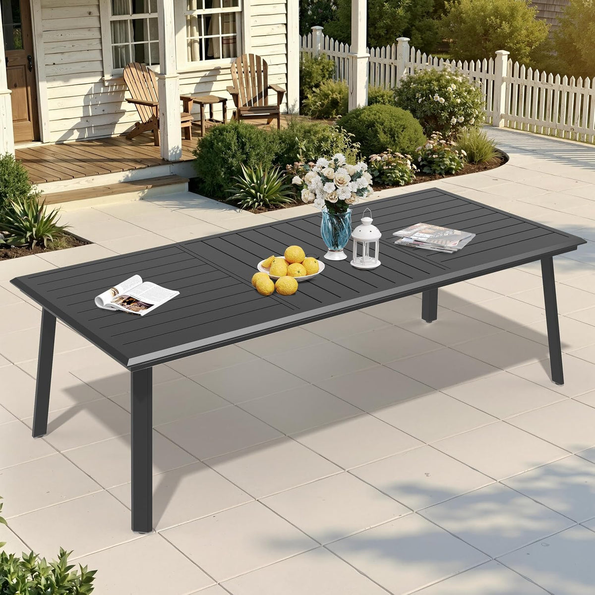Pellebant Aluminum Outdoor Dining Table for 8-10 Person